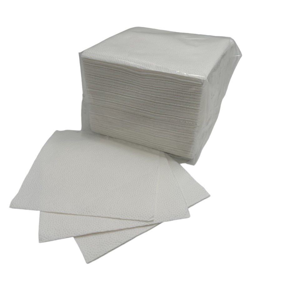 100 serviettes blanches 30 x 30 cm