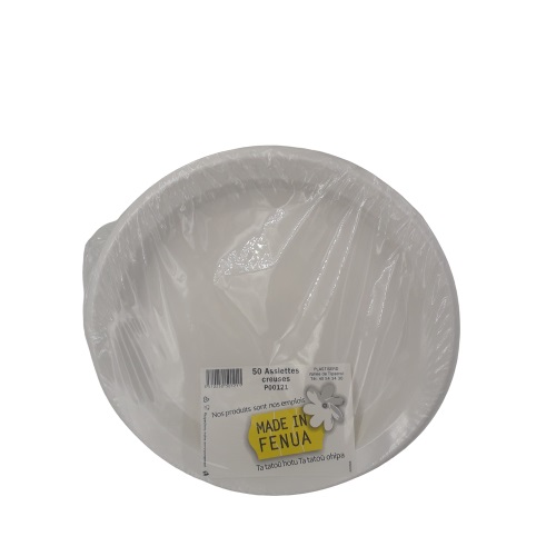 50 assiettes creuses Ø23cm en plastique