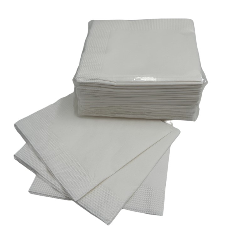 50 serviettes blanches 25 x 25 cm