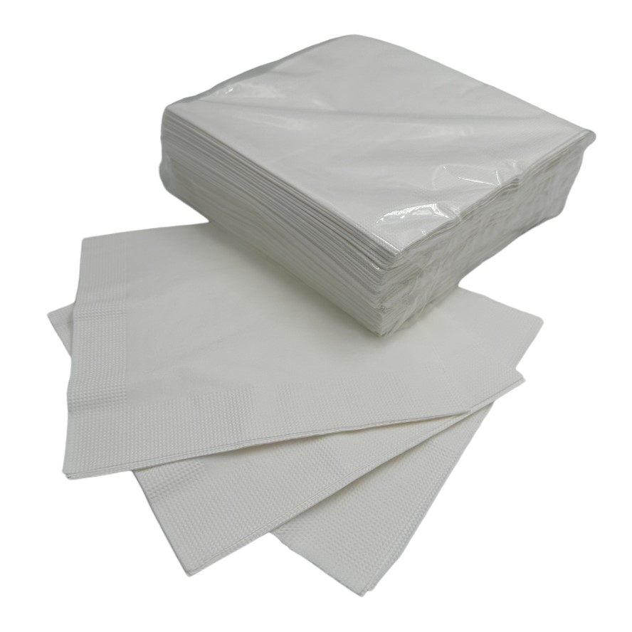 50 serviettes blanches 40 x 40cm
