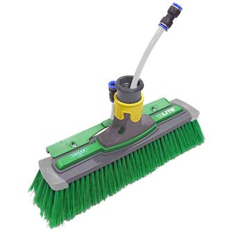 Brosse à passage d'eau 28cm poils fleurée (vert)