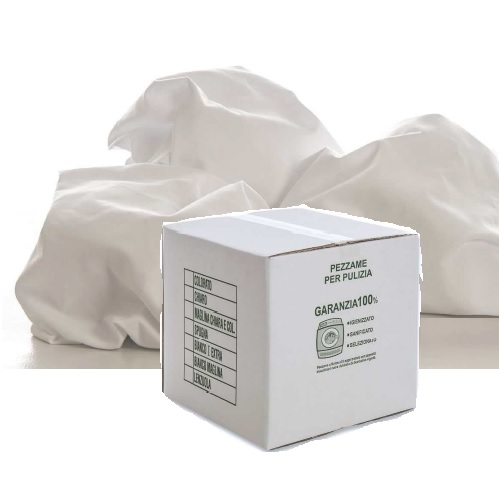 Carton de 10Kg de chiffons à base de drap blancs