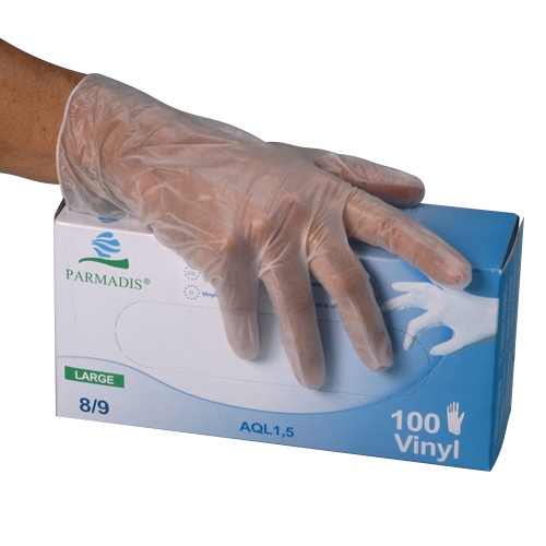 100 gants vinyle larges 8/9