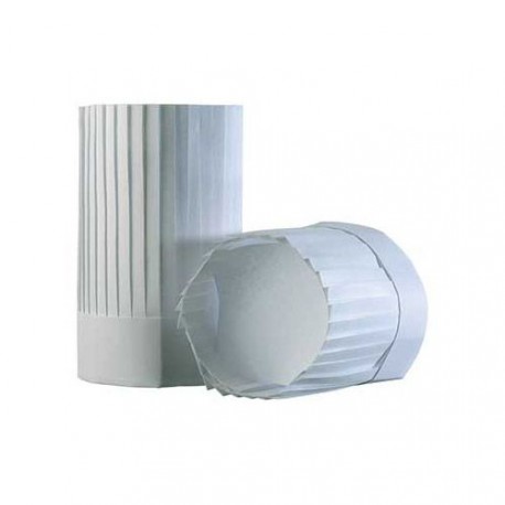 10 Toques de chef en papier, hauteur 20 cm 