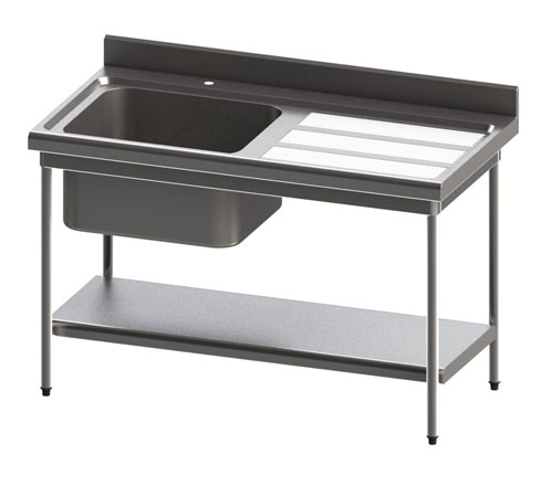 Plonge inox 1 bac avec égouttoir à gauche