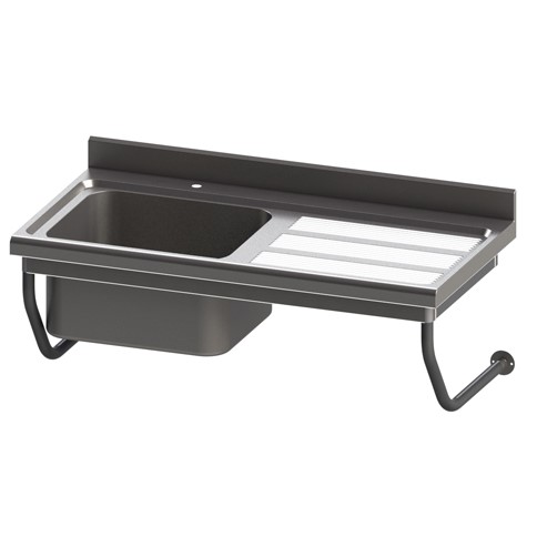 Plonge inox suspendue 1 bac avec égouttoir à gauche