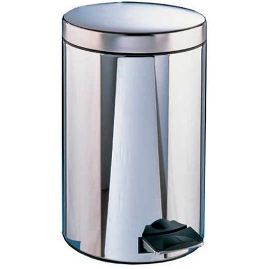 Poubelle 12 L a pédale en acier chromé