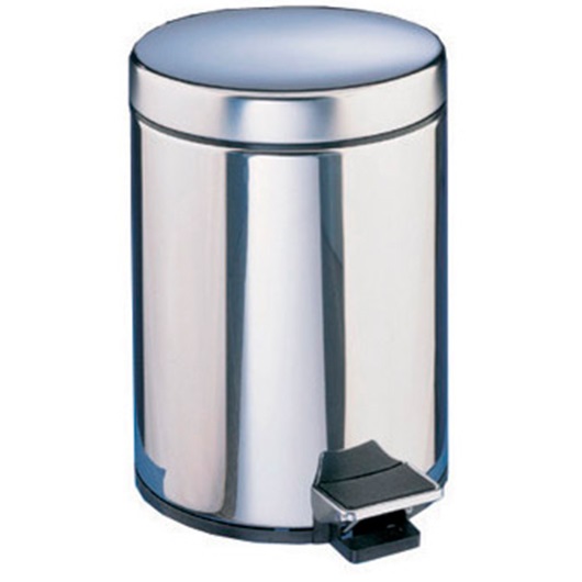 Poubelle 5 L a pédale en acier chromé
