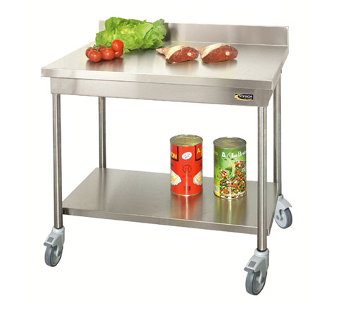 Table centrale avec étagère sur roulettes 1600mm