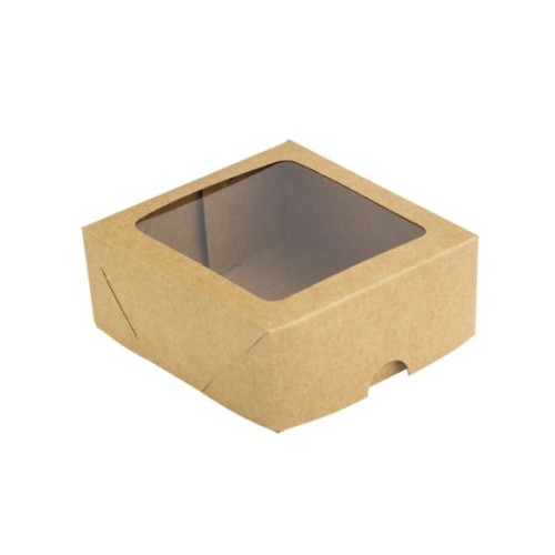 25 Lunch-box carrées en carton kraft brun