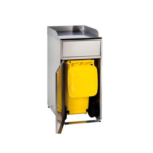 Borne à déchets à trappe basculante 120L