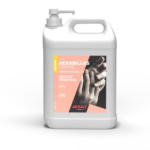Crème microbilles nettoyante mains 4.5L + pompe