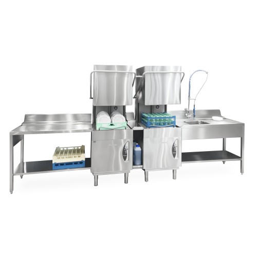 Lave-vaisselle à translation à double casier avec condenseur de buées