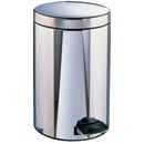 Poubelle 12 L a pédale en acier chromé